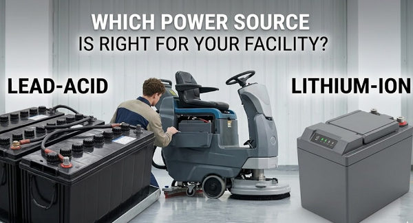 Pin Lithium so với pin axit chì cho máy chà sàn: Nguồn năng lượng nào phù hợp với cơ sở của bạn?