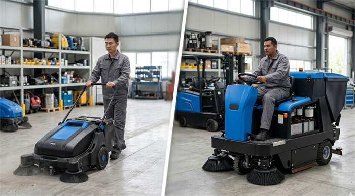 Máy quét sàn đẩy tay so với máy quét sàn ngồi lái: Cấu trúc bên trong khác nhau như thế nào?