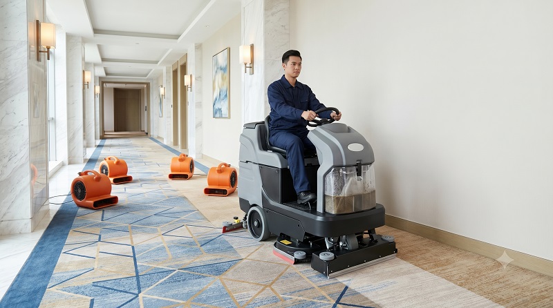 Cách rút ngắn đáng kể thời gian làm khô thảm trong khách sạn và văn phòng